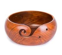 Joyeee Ciotola per filati in legno da 19,8 cm, 1 pezzo di alta qualità, accessori e forniture per riporre i filati, supporto per filati per maglieria e uncinetto, ciotola per gomitoli di filato fatta