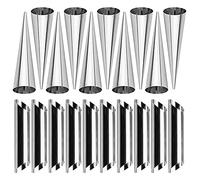 Joyeee Confezione da 10 stampi per corno di crema da 12.5 cm per cottura + 10 stampi per cannoli da 12.5 cm grandi tubi per cannoli per friggere, kit di forme per cannoli per cuocere uova e cialde