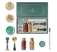 Joyeee - Kit di timbri con sigillo di cera personalizzato, set di timbri per ceralacca con manico in metallo, sigillo di cera iniziale, idea regalo per sposa, partner, colleghi, famiglia #53