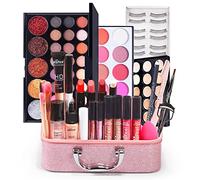 Joyeee Kit per Trucco Completo, Cosmetico Valigetta per Beginners con Ombretti Rossetto Lucidalabbra Correttore Ciglia Finte, Sorpresa Regalo Tavolozza di Trucchi per donne l'uso quotidiano e viaggio