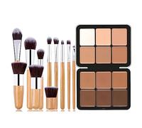 Joyeee Makeup Cream Contour Palette con pennello per il trucco, 12 sfumature correttore cremoso a copertura totale per il trucco di evidenziazione per occhiaie, acne e imperfezioni, da chiaro a scuro