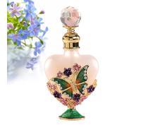 Joyeee Mini bottiglie vuote per profumo, 1 confezione in miniatura vintage, in cristallo, decanter per profumo, contenitore per oli essenziali, per viaggi e viaggi di lavoro, dorato