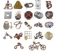 Joyeee Puzzle in Metallo, Gioco Rompicapo Blocco Sblocco Puzzle ad Incastro per Qi Mente Sfida e Test Logici, Giocattoli Educativo Intelligenza per Adulti e Bambini, Alta Difficoltà, 22Pcs -Style A