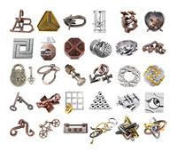 Joyeee Puzzle in Metallo, Gioco Rompicapo Blocco Sblocco Puzzle ad Incastro per Qi Mente Sfida e Test Logici, Giocattoli Educativo Intelligenza per Adulti e Bambini, Alta Difficoltà, 30Pcs -Style A