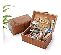 Joyeee Scatola da Cucito in Legno - Premium Cestino da Cucito Vintage con Accessori da Cucito Completi, Portatile Valigetta Sarta per Principianti, Casa e Emergenza Uso#3
