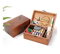 Joyeee Scatola da Cucito in Legno - Premium Cestino da Cucito Vintage con Accessori da Cucito Completi, Portatile Valigetta Sarta per Principianti, Casa e Emergenza Uso#4
