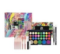 Joyeee Trousse di Trucchi, Set Trucchi Donna Completo, Regalo per Donne Make Up Kit, Include Set di Pennelli per Occhi, Palette di Ombretti, Matita per Sopracciglia, Mascara, SET002D