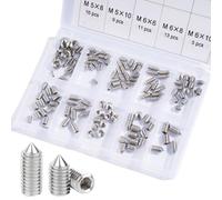 JOYELEC 149 Pezzi Viti a Brugola Senza Testa con Punta Acuta,Acciaio Inox 304 Antiruggine,Esagoni Incassati M3/M4/M5/M6/M8,Viti per Fissaggio Maniglie Porte,con 5 Chiavi a Brugola