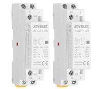JOYELEC 2 pièces Contattore AC per Uso Domestico，2P 25A 1NO1NC Contattore automatico CA domestico 220V / 230V 50 / 60Hz,2 poli a due vie,normalmente aperti montaggio su guida DIN da 35 mm