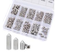 JOYELEC 295 Pezzi Viti a Brugola Senza Testa con Punta Acuta,Acciaio Inox 304 Antiruggine,Esagoni Incassati M3/M4/M5/M6/M8,Viti per Fissaggio Maniglie Porte,con 5 Chiavi a Brugola