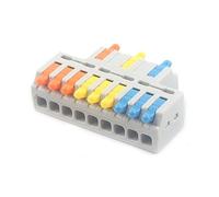 JOYELEC 6 Pezzi Compact Connettore,D3-9 Morsettiere Connettori Elettrici con Polo,Terminali a Collegamento Rapido 3 entrate/9 uscite,cavi 0.08-2.5(4.0) mm²,250V,32A,allungare cavi e fai da te