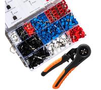 JOYELEC 910 Pezzi TE 2 * 0.5-2 * 10mm² Crimpatura doppia Capicorda Elettrici，Contenente Terminali Elettrici,ghiere per terminali estremità di cavo gemelle, adatti per Circuito domestico industriale
