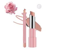 Joyeloo Lip Balm,Joyeloo Lip Glaze,Hydrating Glaze Lips Balm - Non-sticky Shine,Genli Lips Balm,Two-in-One Set Lipliner with Non-stick Cup Long-Lasting Waterproof Matte Lipstick Set (06#)