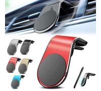 Joyeloo Magnetic Phone Holder - Mobile Phone Navigation Magnetic Bracket, L Type 360° Rotatable Car Phone Mount Magnet, Universal Strong Magnetic's Hold-No Slipping & Shaking & Sudden Drops (Red)
