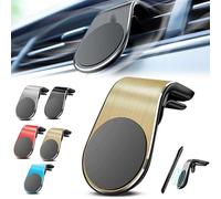Joyeloo Magnetic Phone Holder - Mobile Phone Navigation Magnetic Bracket, L Type 360° Rotatable Car Phone Mount Magnet, Universal Strong Magnetic's Hold-No Slipping & Shaking & Sudden Drops (Gold)