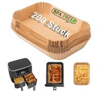 Joyes Carta Forno per Friggitrice ad Aria Ninja, 200 Pezzi per Dual Zone, Accessori Compatibili con AF300EU AF400EU 7.6-9.5L, Princess e altre Friggitrici ad Aria Dual Zone