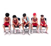 Joyes Kaede Rukawa Personaggio Modello Giocattolo Animazione Personaggio Completamento Azione Personaggio 5 pezzi di 9cm/3.5in Grande Slam Dunk PVC Scene Modello Giocattolo (rosso)