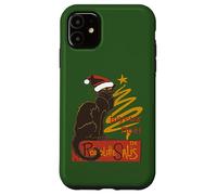 Joyeux Noel Le Chat Noir con albero d'oro stilizzato v2 Custodia per iPhone 11
