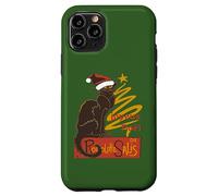 Joyeux Noel Le Chat Noir con albero d'oro stilizzato v2 Custodia per iPhone 11 Pro