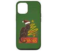 Joyeux Noel Le Chat Noir con albero d'oro stilizzato v2 Custodia per iPhone 12/12 Pro