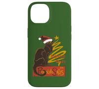 Joyeux Noel Le Chat Noir con albero d'oro stilizzato v2 Custodia per iPhone 14