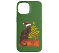 Joyeux Noel Le Chat Noir con albero d'oro stilizzato v2 Custodia per iPhone 15