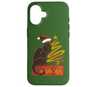 Joyeux Noel Le Chat Noir con albero d'oro stilizzato v2 Custodia per iPhone 16