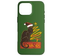 Joyeux Noel Le Chat Noir con albero d'oro stilizzato v2 Custodia per iPhone 16 Pro Max