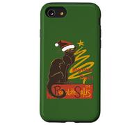 Joyeux Noel Le Chat Noir con albero d'oro stilizzato v2 Custodia per iPhone SE (2020) / 7/8