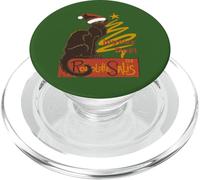 Joyeux Noel Le Chat Noir con albero d'oro stilizzato v2 PopSockets PopGrip per MagSafe
