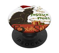 Joyeux Noel Le Chat Noir Natale Holiday Vector Art PopSockets PopGrip Adesivo
