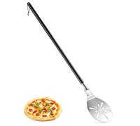 Joyfair Paletta rotonda per pizza in acciaio inox, perforata, 17,8 cm | Turning Peel con manico lungo rimovibile da 89,2 cm, pala per pizza fatta in casa, pane, torte, facile da pulire
