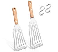 Joyfair Set di 2 spatole per barbecue, in acciaio inox, resistenti al calore, per cucina, arrosti, svolta, paletta per arrosti, paletta in metallo, adatta come regalo, facile da pulire