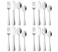 Joyfair Set di posate per bambini, in acciaio inox, set da 16 pezzi, per ragazzi/ragazze, cucchiai per bambini a partire dai 3 anni, atossici e sani, lavabili in lavastoviglie