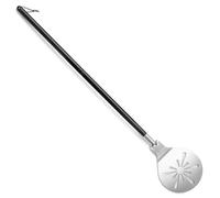 Joyfair Spatola rotonda per pizza in acciaio inox, perforata, 22,8 cm | Turning Peel con manico lungo rimovibile da 89,2 cm, pala per pizza fatta in casa, pane, torte, facile da pulire