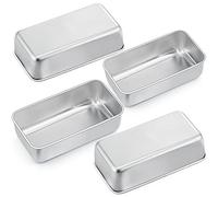 Joyfair Stampo per Cake, 4 Pezzi Stampo per Pane Rettangolare Scatole per Toast Inox, Stampo per Torte per Pane Tostato, Cheesecake, Quiche, Sformatura Rapida & Perfetta - 23 x 12 x 6 cm