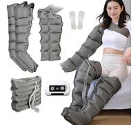 Joyfitness Pressoterapia Gambe e Addome, Macchina Pressoterapia per la Casa, Massaggiatore per Piedi e Gambe, Massaggiatore per Gambe con Compressione D'aria per Circolazione, Pressione Del Tempo