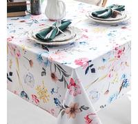 Joyfol Day Spillproof Floral Spring/Summer Indoor Tablecloth, Wrinkle Resistant Flower Table Cloth for Rectangle Tables, Picnic/Patio/Parties Outdoor Table Covers (60 X 102 Inch, Rectangular)