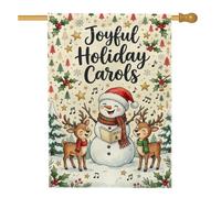 Joyful Christmas - Bandiera natalizia con pupazzo di neve, 71 x 101 cm