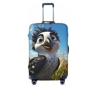 Joyful - Copribagagli da viaggio con uccellini animati, elastici, per valigie, 45-81 cm, nero, Large