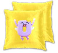Joyful - Set di 2 federe per cuscino in flanella con lettera U in stile cartone animato, decorazione per la casa, camera da letto, 45 x 45 cm