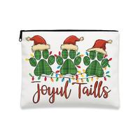 Joyful Tails, trousse da viaggio per gli amanti degli animali, organizer portatile con cerniera per articoli da toeletta, Verde, 7x9 Inch, Stampa zampa