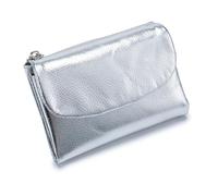 Joyfullygo Wallet, Unisex Pebble Leather Wallet, Genuine Leather Coin Purse, Bifold Coin Purse with Credit Card Holder (A-8)