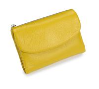 Joyfullygo Wallet, Unisex Pebble Leather Wallet, Genuine Leather Coin Purse, Bifold Coin Purse with Credit Card Holder (A-12)