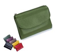 Joyfullygo Wallet, Unisex Pebble Leather Wallet, Relevantk Wallets, Small Compact Pocket Purse for Coins, Cards (Green*A)