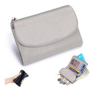 Joyfullygo Wallet, Unisex Pebble Leather Wallet, Unisex Soft Genuine Leather Coin Card Purse With Cash Slots Anti-Theft (#M)