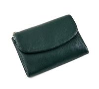 Joyfullygo Wallets for Women Unisex Natural Tumbled Leather Wallet, Slim Design, Large Capacity, Waterproof, Can Hold Coins, ID Cards, for Work, Travel (Green)