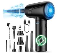 JoyGeek Elettrico Rimuovi Polvere Aria Compressa Senza Fili, 120000 Giri/Min Bomboletta Aria Compressa, 3-Gear, Aria Compressa Spray Set di Pulizia per PC, Tastiera, Auto, Nero