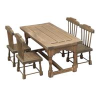 Joygoodta 1 Mobili per casa delle Bambole in Scala 12, 1 Mobili per casa delle Bambole in Scala 12, Tavolo e Sedia realistici da 5 Pezzi/Set, Accessori Miniatura Legno per s