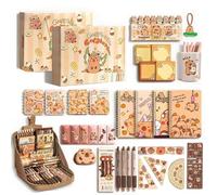 Joygoodta 1 set di forniture per la scuola Capybara Set stazionario carino con cassetta a matita Gel Correzione del nastro di correzione Rigne Kit Notebook Kawaii Christmas Regali di Natale
